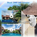 DUAS CÂMERAS EXTERNAS 360º  IP  SEM FIO A PROVA D'ÁGUA COM VISAO NOTURNA INFRAVERMELHO E ÁUDIO EXTERNA WIFI HD